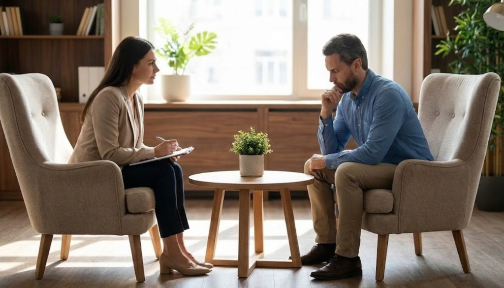 Therapy session focused on building healthy emotional boundaries and individuation